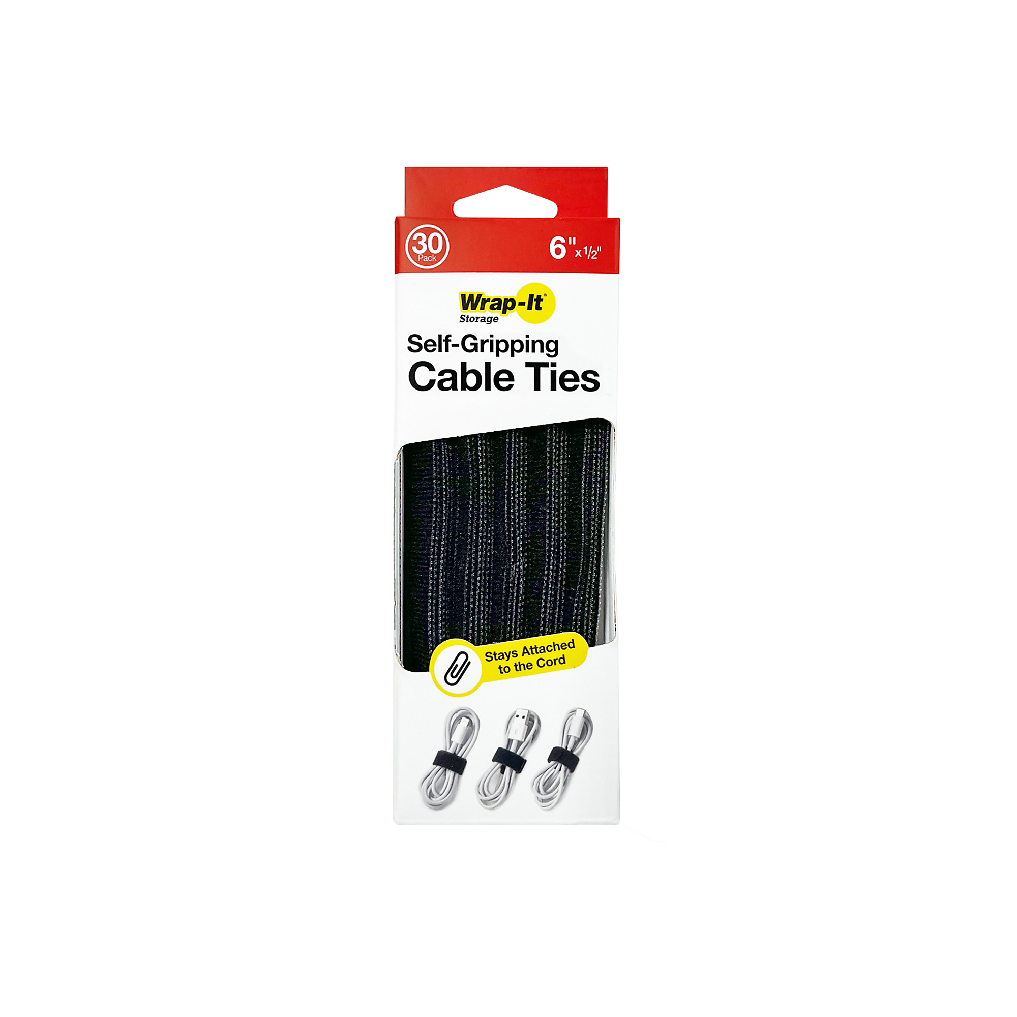 Wrap-It 6in. Cable Ties, 30-Pk., Black